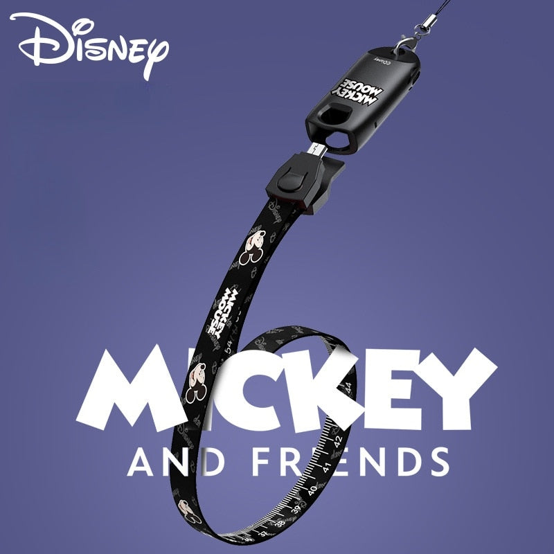 Cordão, Cabo de Dados e Carregamento Rápido USB 3 em 1 Mickey e Minnie Disney