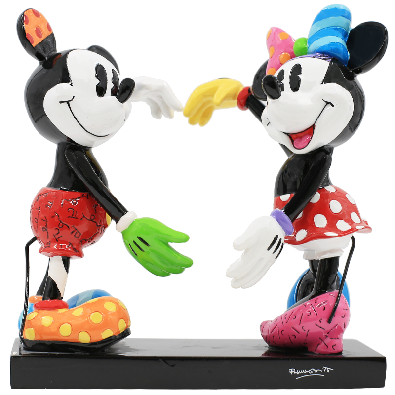 Estátua Heart Mickey e Minnie Romero Britto Disney