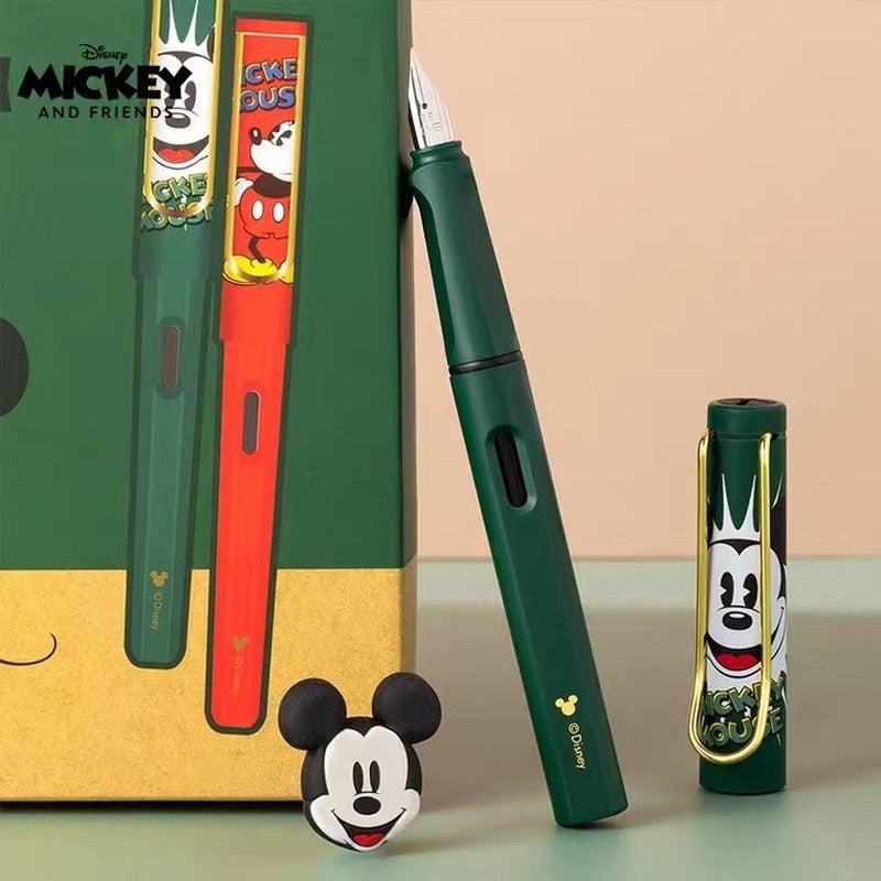 Kit 6 Canetas Tinteiro Pena Mickey Luxury Disney