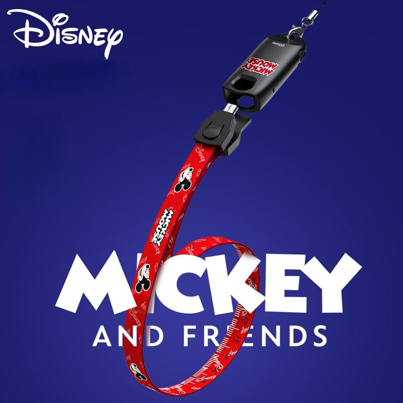 Cordão, Cabo de Dados e Carregamento Rápido USB 3 em 1 Mickey e Minnie Disney