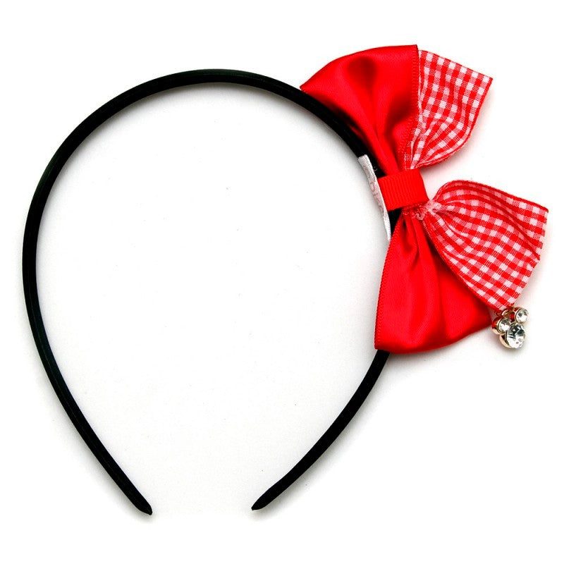 Tiara Minnie Bow Plaid con colgante brillante