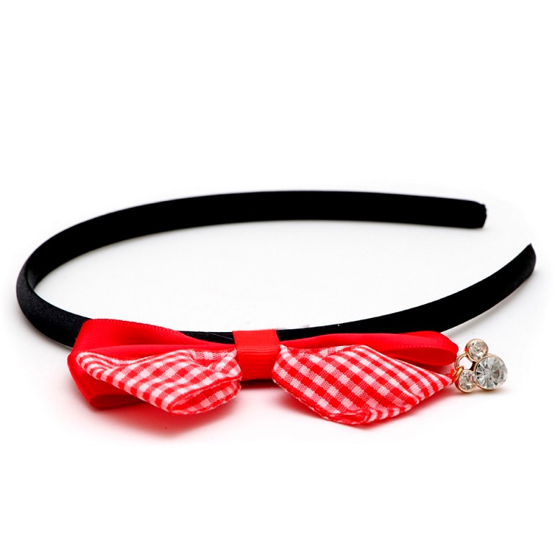 Tiara Minnie Bow Plaid con colgante brillante