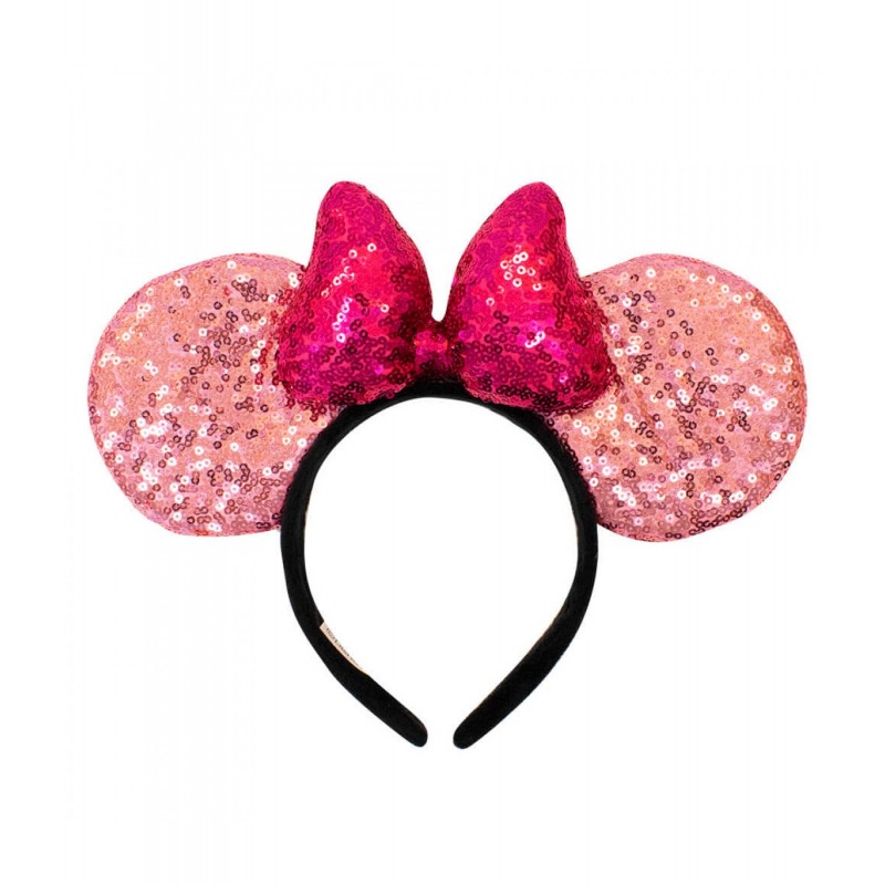 Tiara Minnie Lantejoulas Rosa