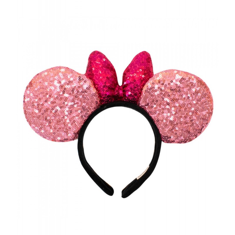 Tiara Minnie Lantejoulas Rosa