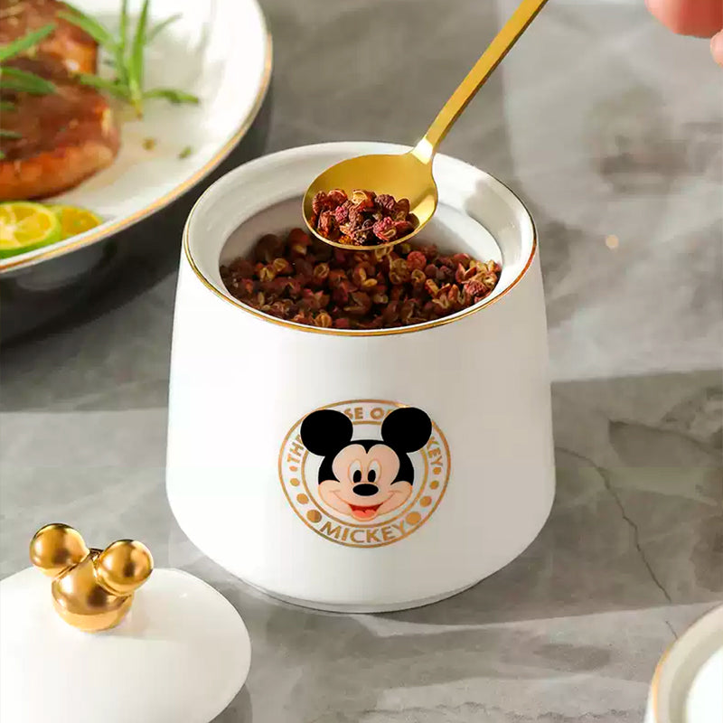 Kit 3 Potes Açucareiro, Saleiro e Especiarias Mickey Noble Kitchen Disney