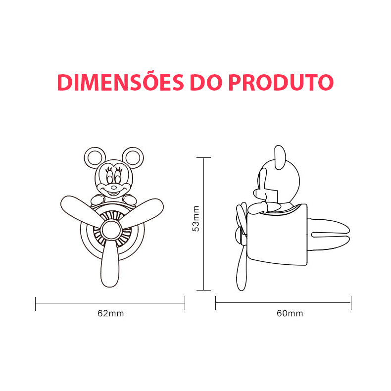 Aromatizador para Carro Mickey e Minnie Disney