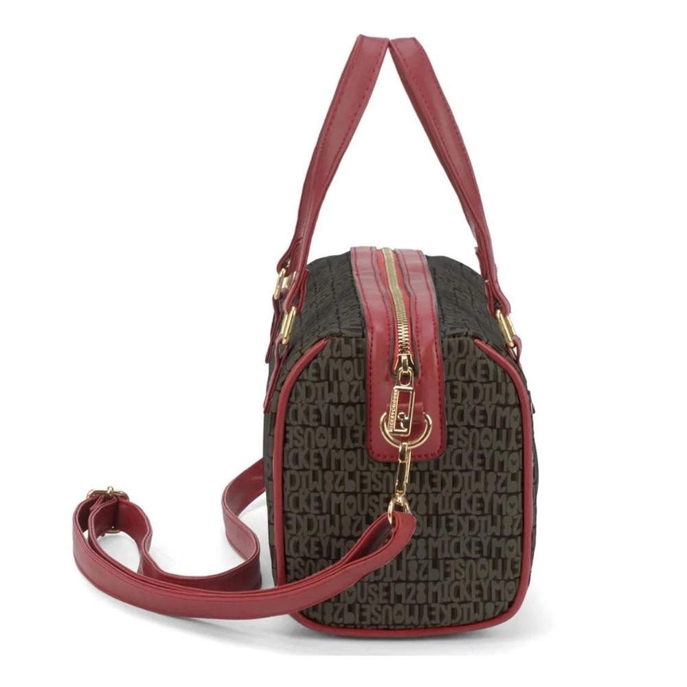 Bolso Mickey Lettering Pecho Mujer Negro