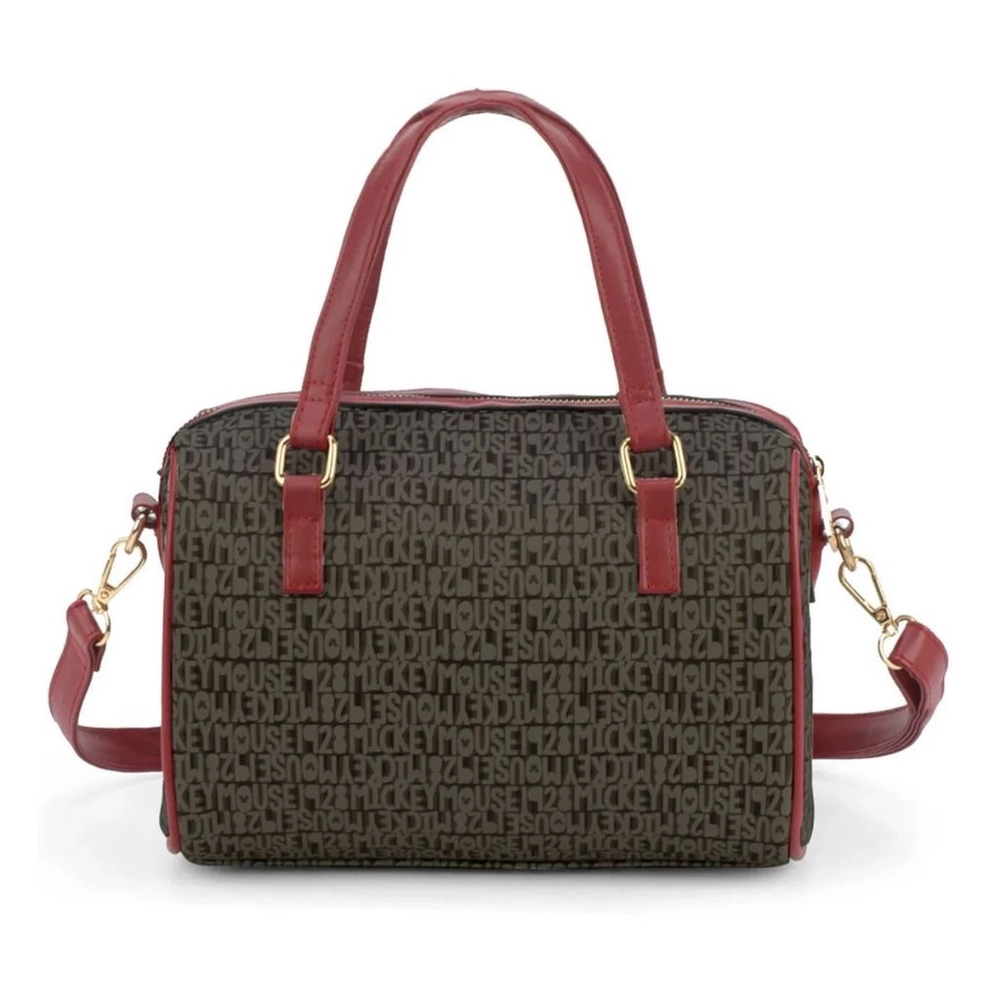Bolso Mickey Lettering Pecho Mujer Negro