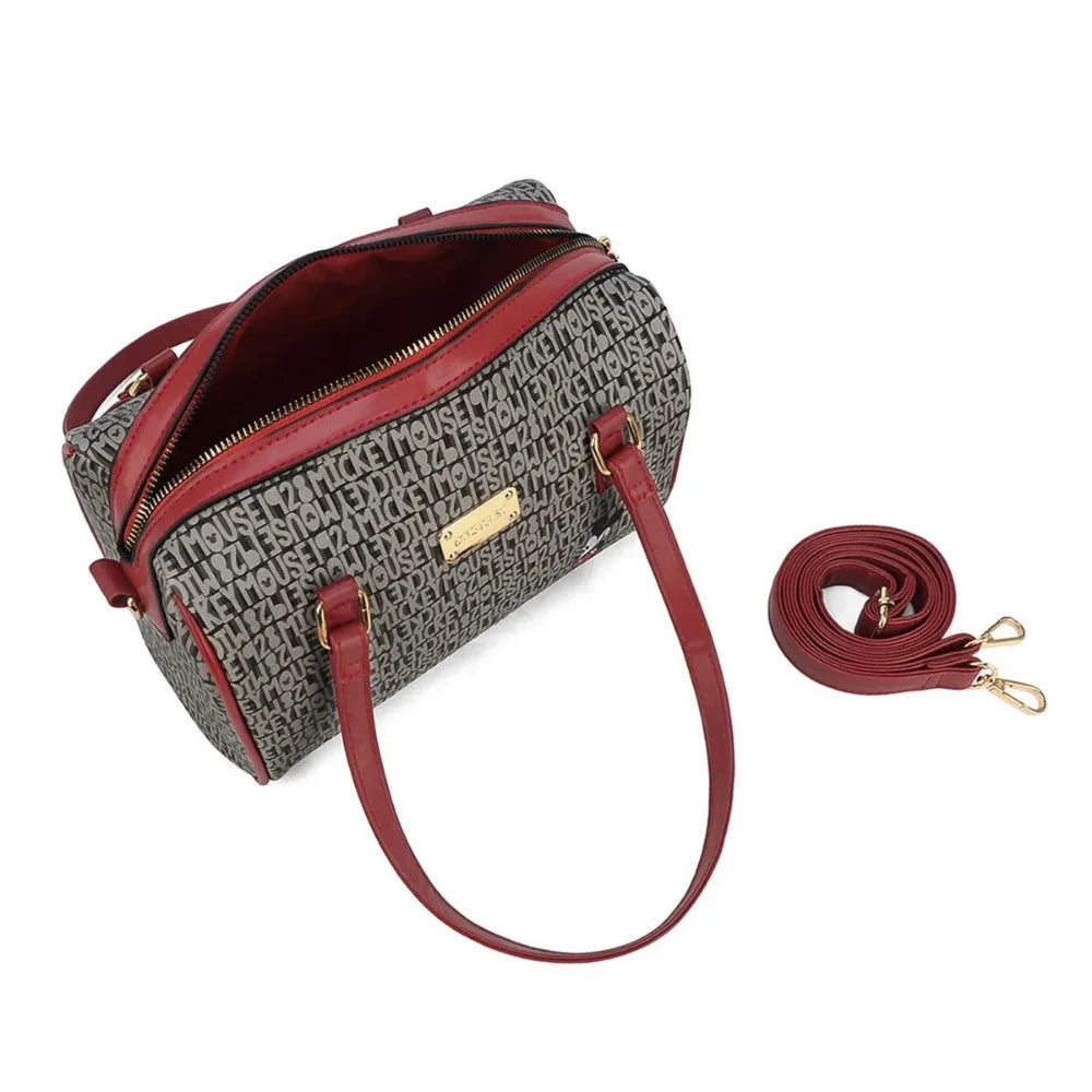 Bolso Mickey Lettering Pecho Mujer Negro