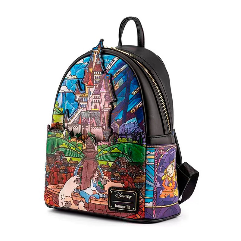 Bolsa Mochila de Costas A Bela e a Fera Loungefly Original Disney