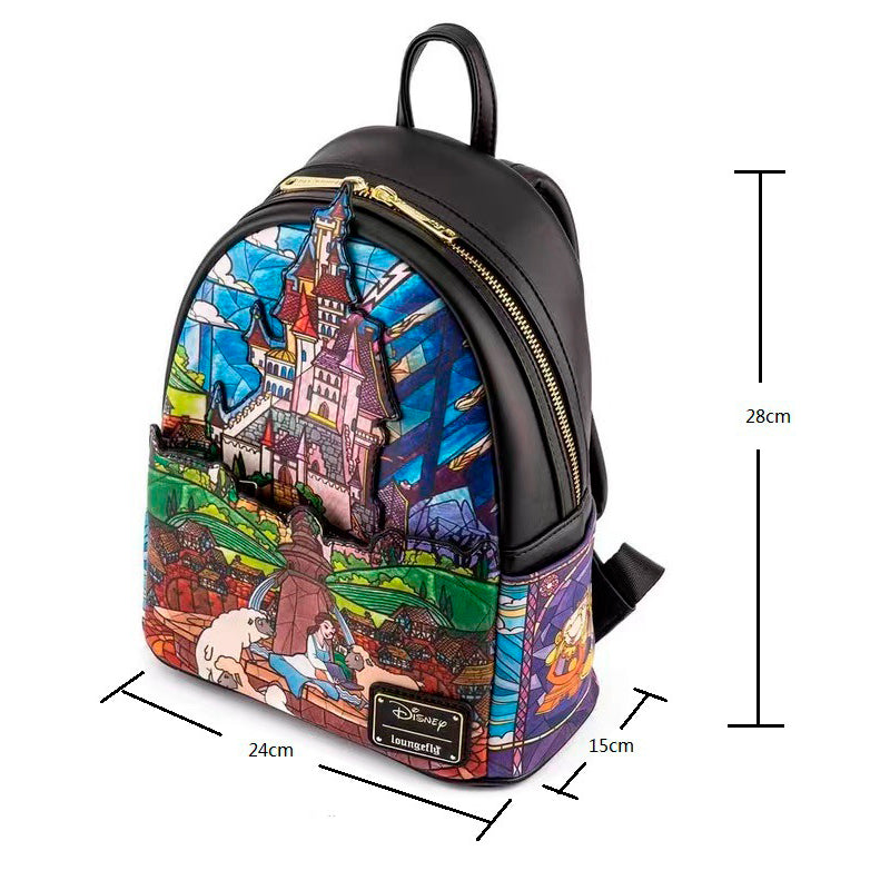 Bolsa Mochila de Costas A Bela e a Fera Loungefly Original Disney