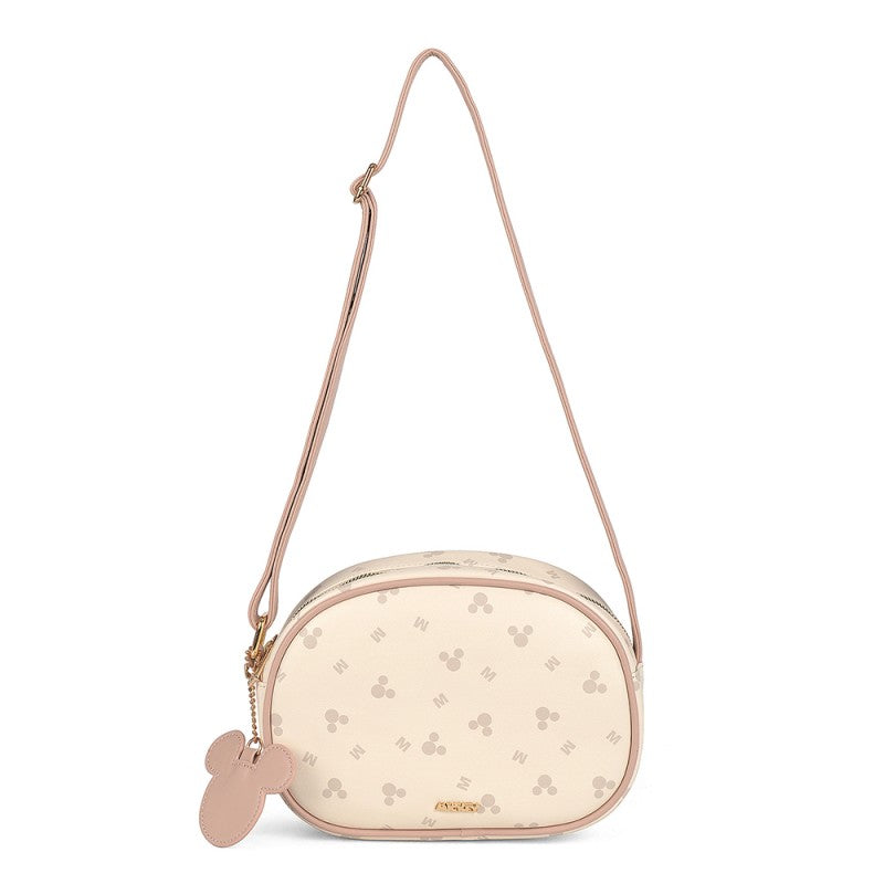 Bolso bandolera Disney Mickey Heads beige