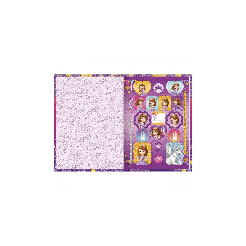Notebook Brochure Hard Cover Top 1/4 Sofia Princess 20 x 14 cm - Yellow Cover 48 sheets