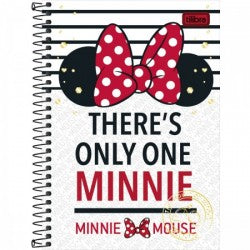 Caderno Espiral Capa Dura 1/4 Minnie - Listras 96 folhas