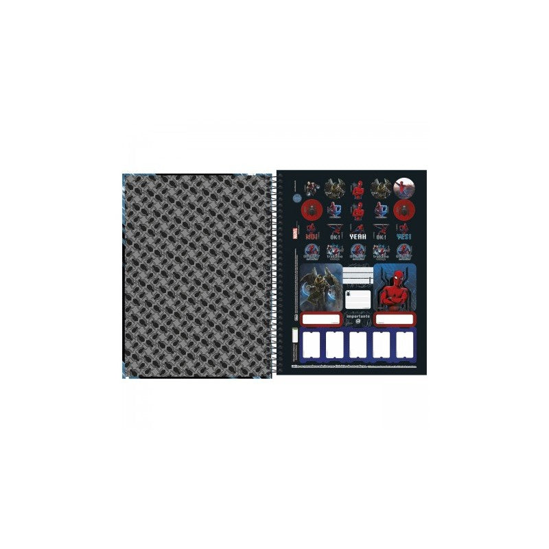 Caderno 1 Matéria Espiral Capa Dura Universitário Homem Aranha 28 x 20 cm - 80 Folhas