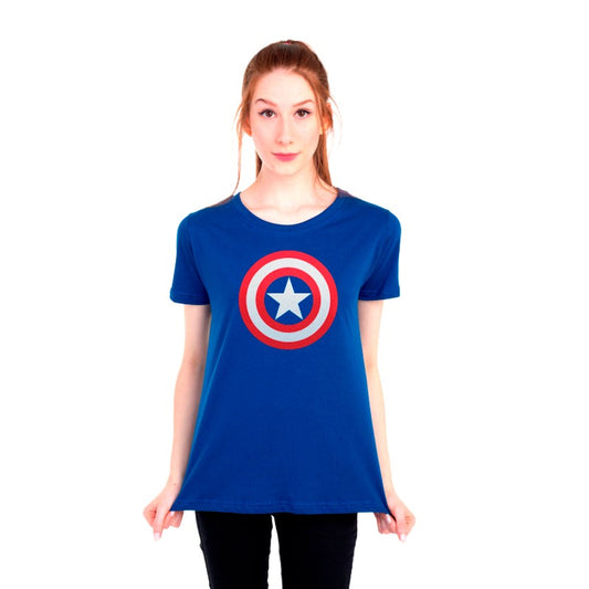 Camiseta Feminina Baby Look Capitão América Escudo