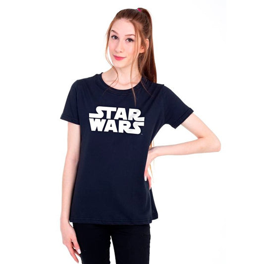 Camiseta Feminina Baby Look Star Wars Logo