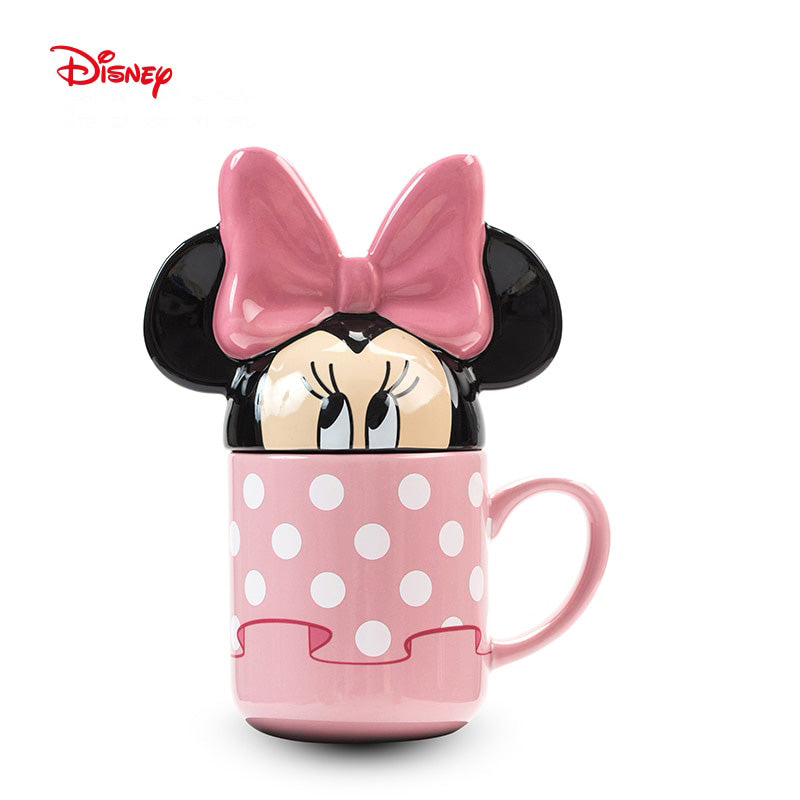 Caneca 3D Mickey, Minnie, Stitch e Pooh Cartoon Cerâmica 330ml Oficial Disney