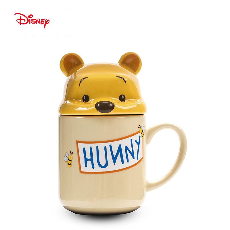 Caneca 3D Mickey, Minnie, Stitch e Pooh Cartoon Cerâmica 330ml Oficial Disney