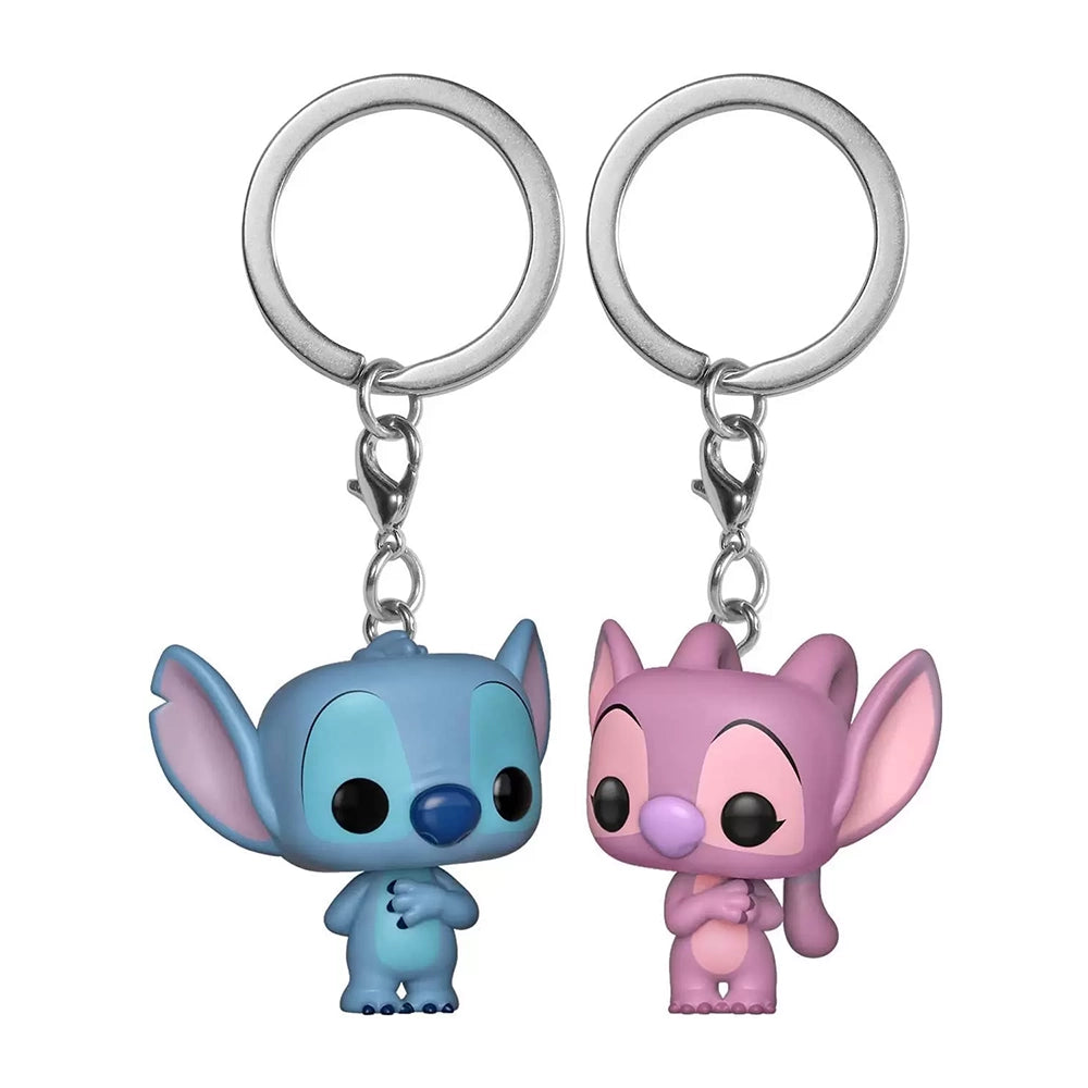 Stitch e Angel Chaveiro FUNKO POP Pocket Keychains Disney