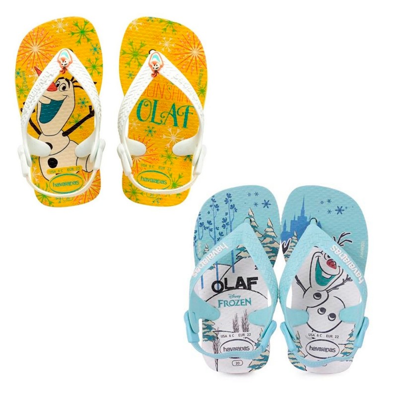 Chinelo Havaianas Infantil com Elástico Baby Olaf Frozen Disney