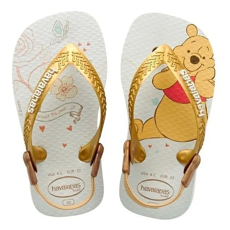 Chinelo Havaianas Infantil com Elástico Baby Pooh Disney