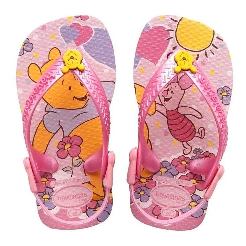 Chinelo Havaianas Infantil com Elástico Baby Pooh Disney