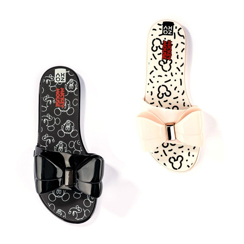 Chinelo Minnie Mouse Laço Adulto Sketch Slide Zaxy