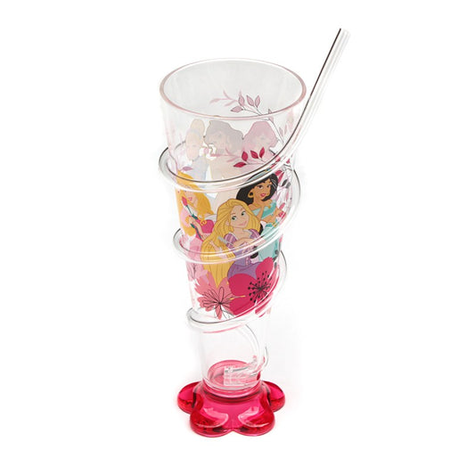 Copo Infantil Cone com Canudo Princesas Disney 250ml