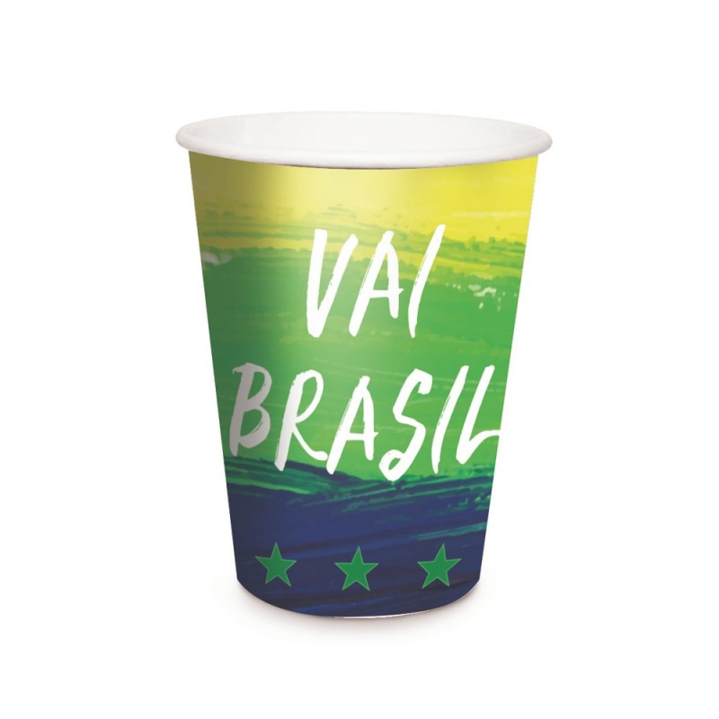 Copo Papel Vai Brasil 330ml - 8 unidades