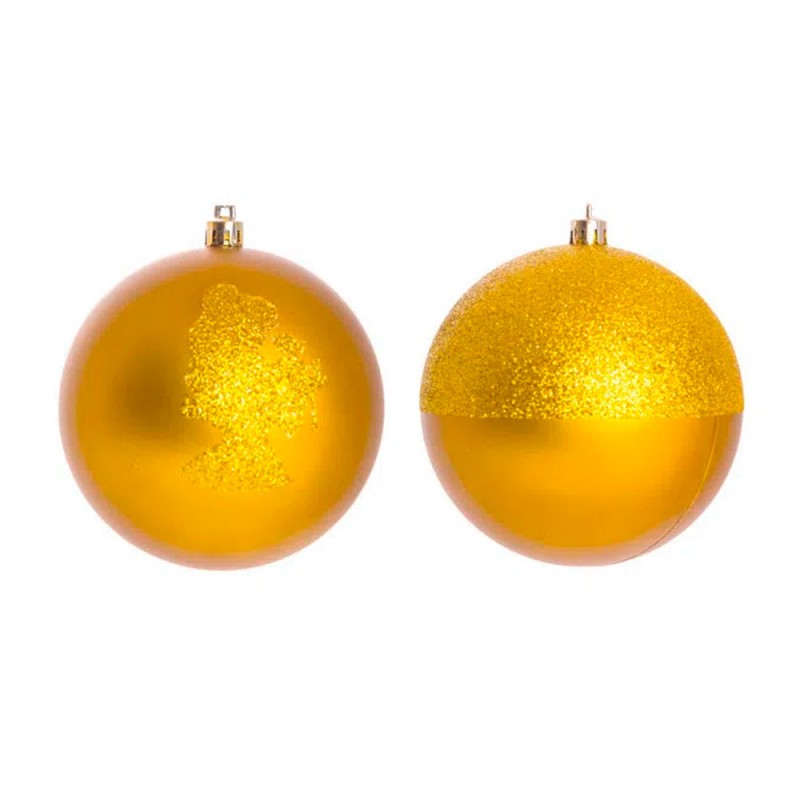 Disney Bella Silueta y Mate Adornos Navideños con Purpurina La Bella y la Bestia - Pack de 6 Bolas 6cm