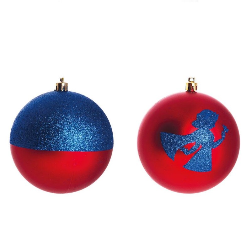 Enfeites de Natal Disney Branca de Neve Silhueta e Fosca com Glitter - Pack com 4 Bolas 8cm