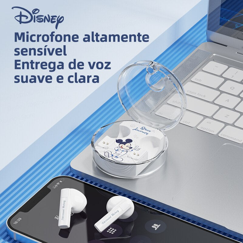 Fones de Ouvido Mickey Jornada Espacial TWS Bluetooth 5.3 Sem Fios Disney