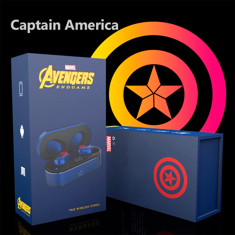 Fones de Ouvido Avengers Marvel TWS Bluetooth 5.0 Sem Fios