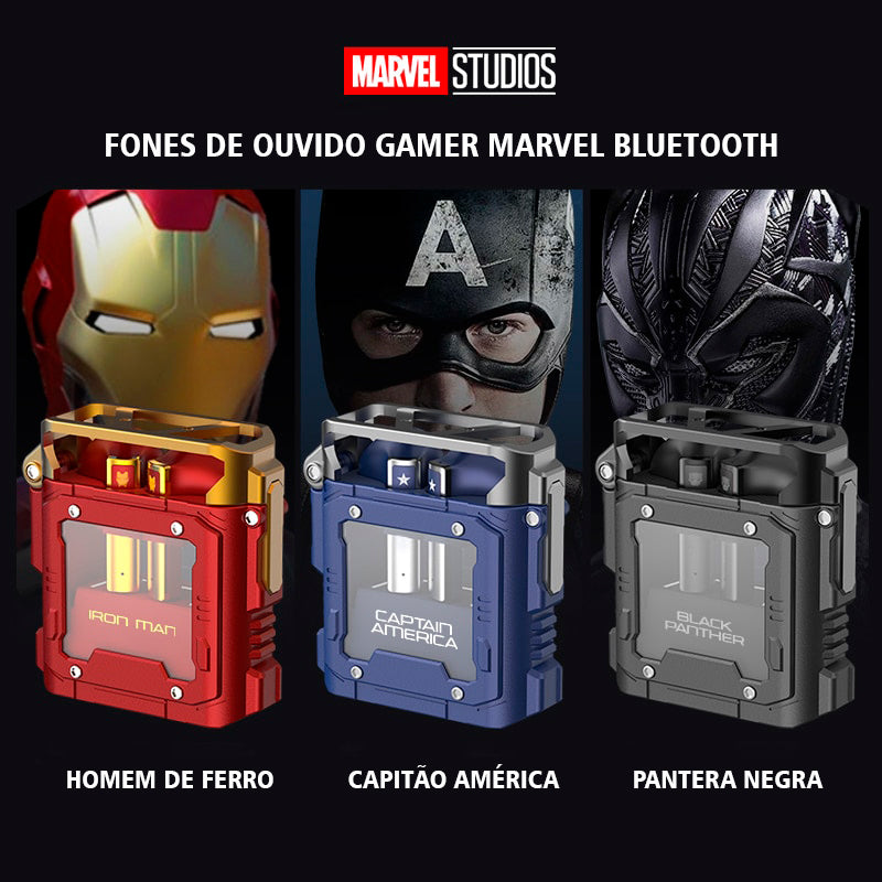 Fones de Ouvido Gamer Marvel Bluetooh 5.3