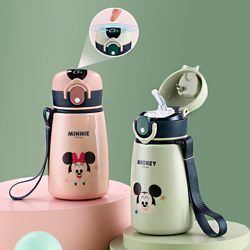 Garrafa Térmica Mickey Minnie 380ML Aço Inox c/ Termômetro Disney