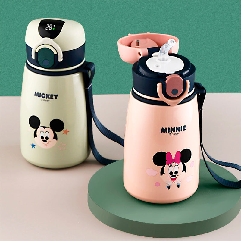 Garrafa Térmica Mickey Minnie 380ML Aço Inox c/ Termômetro Disney