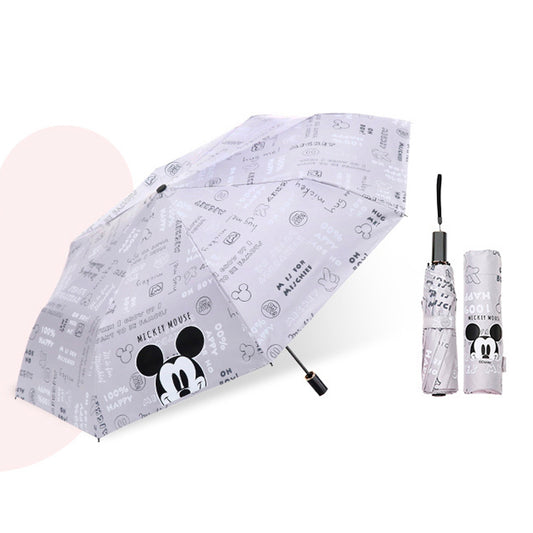 Guarda-Chuva Sombrinha Mickey Cinza com Proteção Solar UPF50+ Adulto Original Disney