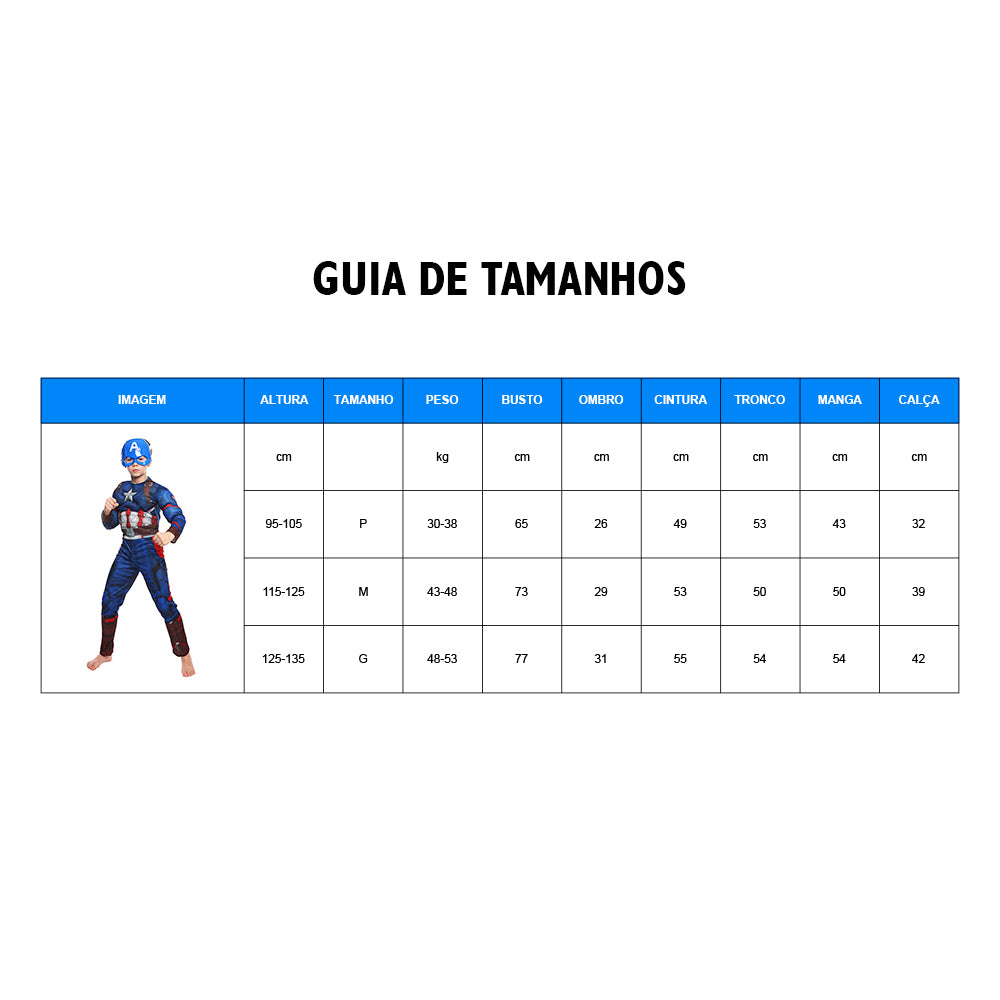Captain America Kids 3D Muscle Cosplay Costume
