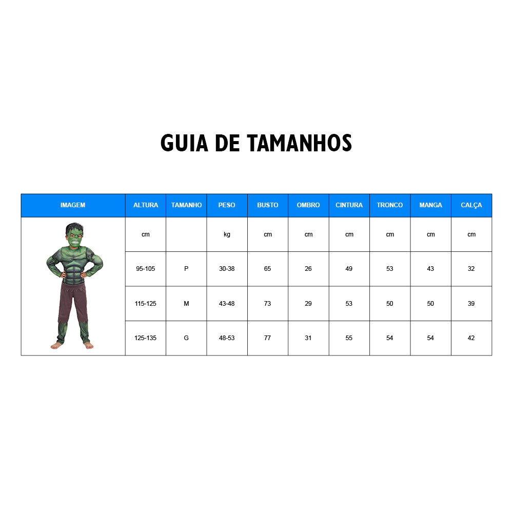 Fantasia Hulk Infantil 3D Muscle Cosplay