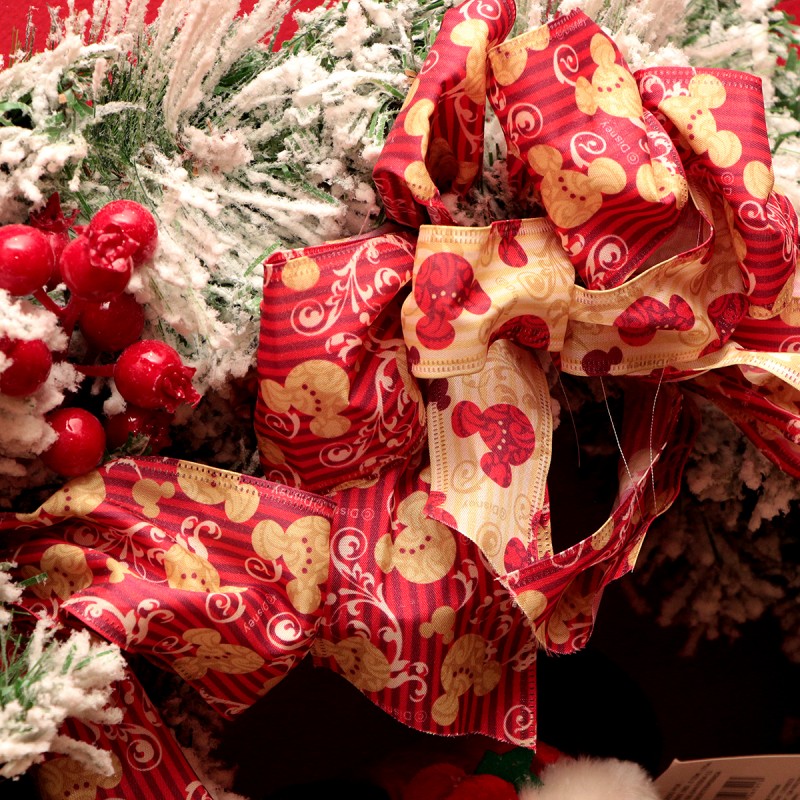 Guirlanda de Natal Mickey Mouse Vitoriano 55 cm com Pelúcia Mickey Noel 30 cm