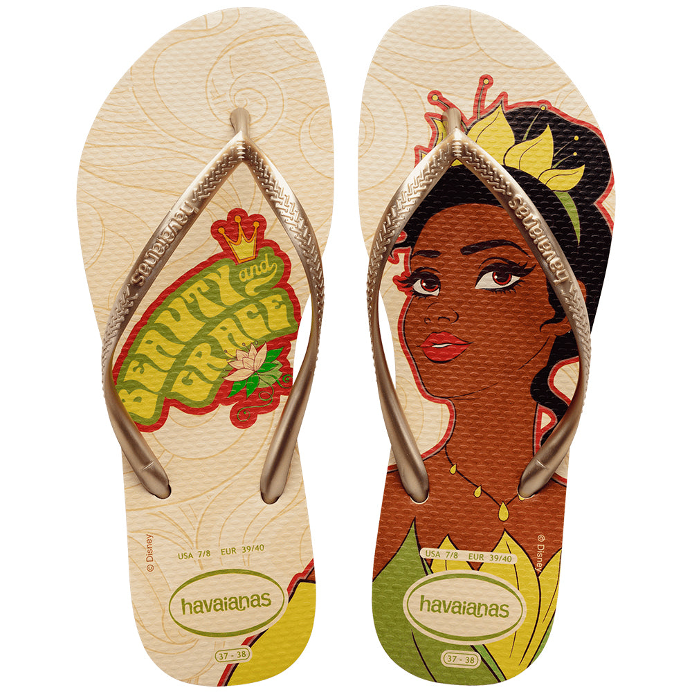 Chinelo Havaianas Slim Princesa Tiana Disney