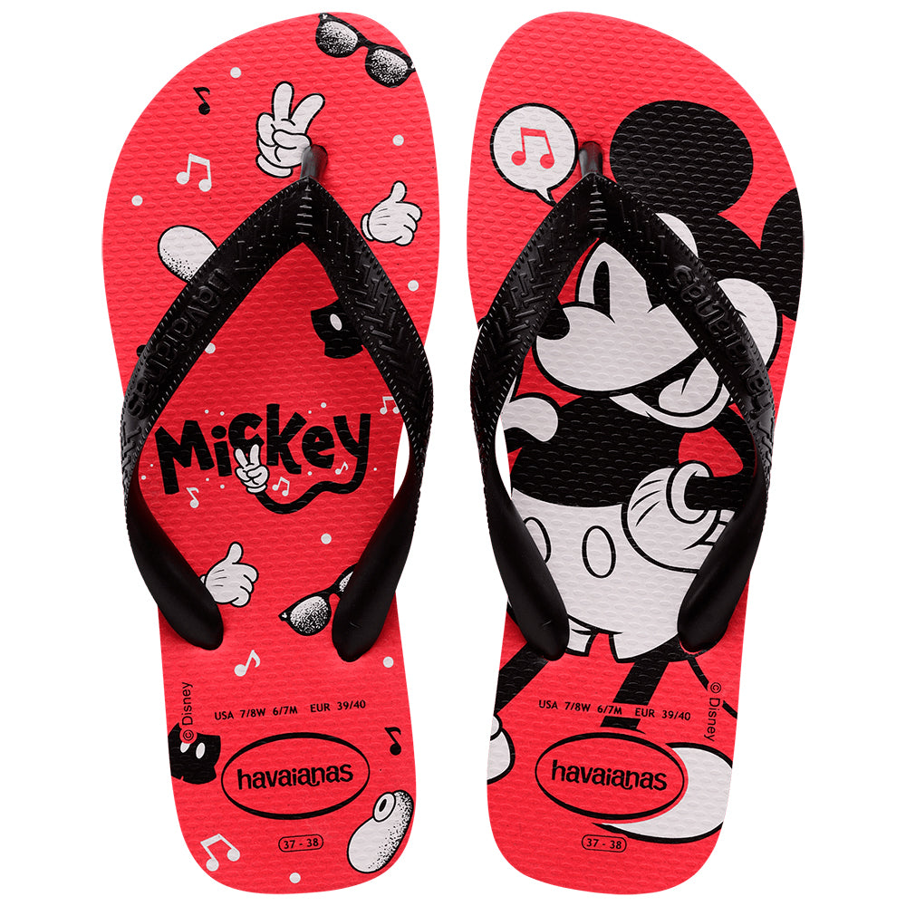 Chinelo Havaianas Top Mickey Mouse Disney Vermelho Rubi