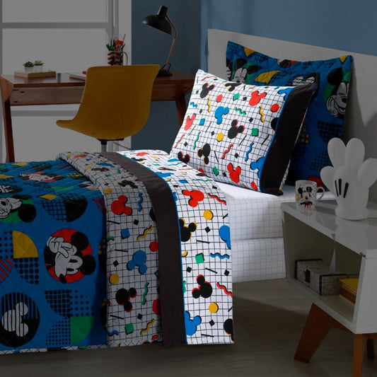 Jogo de Cama Solteiro Mickey Pop Disney - 3 PCS