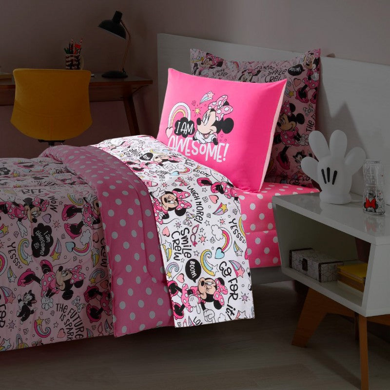 Jogo de Cama Solteiro Minnie Wow Disney - 3 PCS