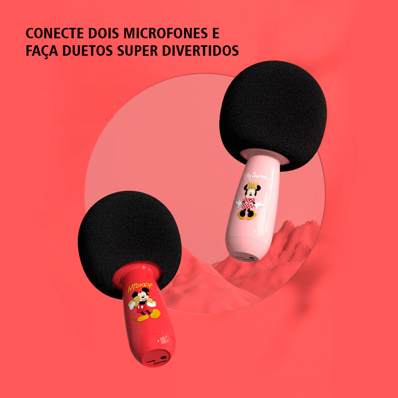 Microfone Karaokê Mickey, Minnie e Pooh Disney