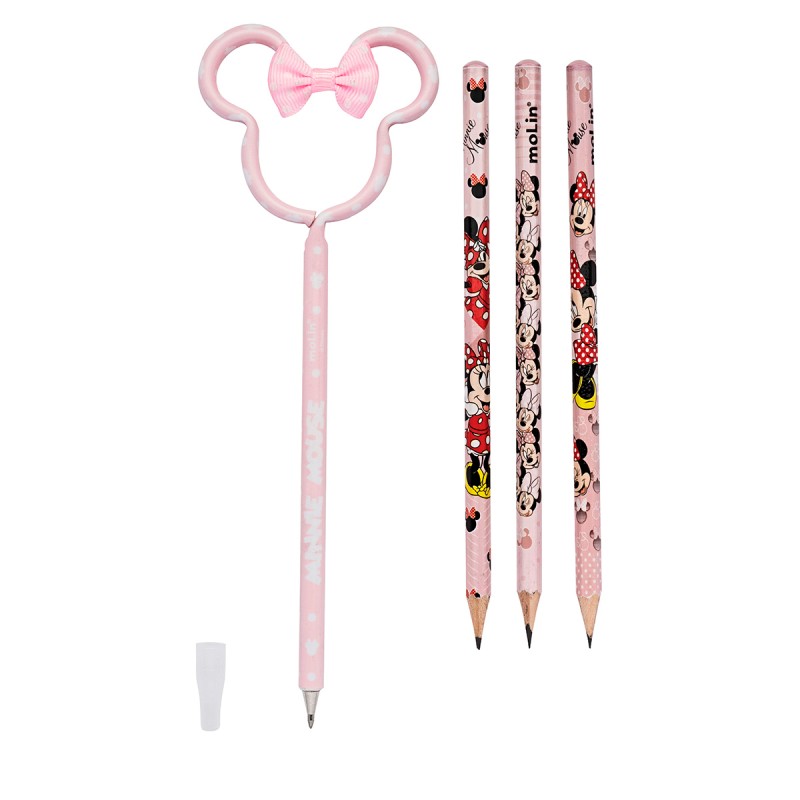 Minnie Mouse Classic Face School Kit with 1 Pen and 3 HB Pencils