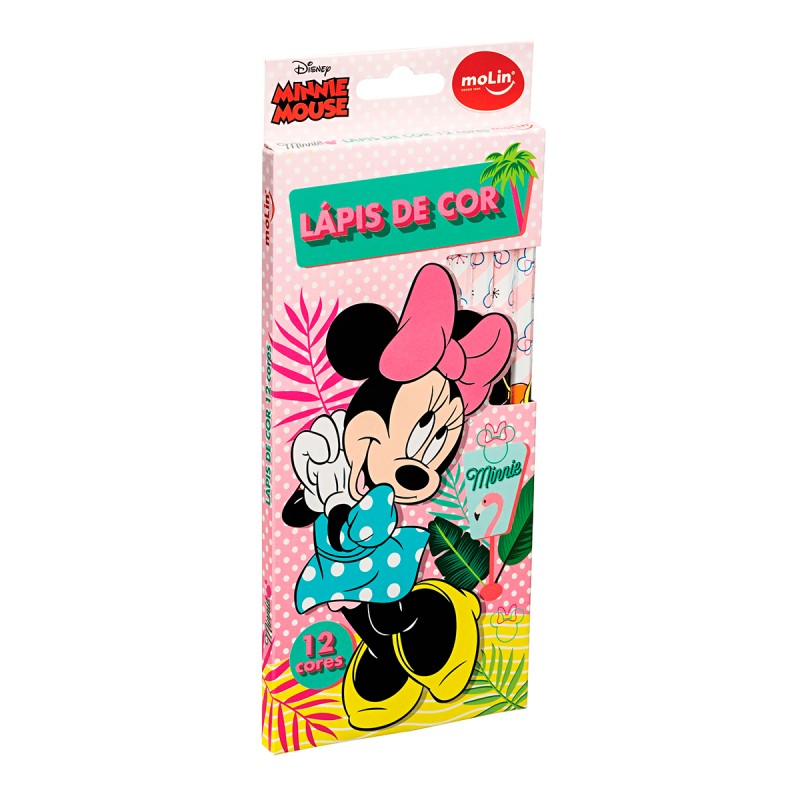 Lápis de Cor Minnie Mouse 12 cores Disney