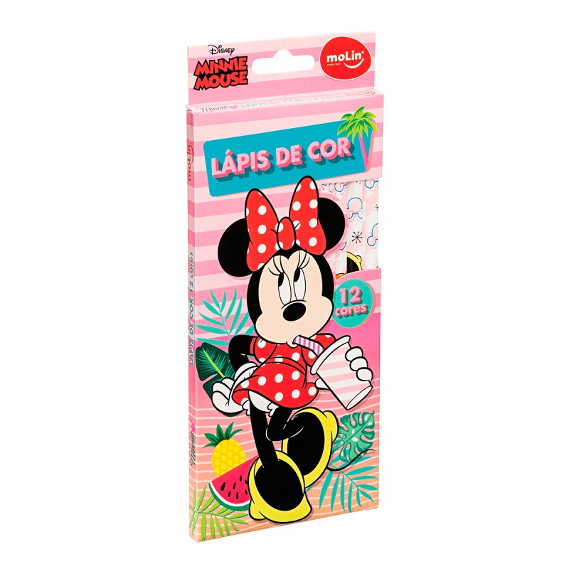 Lápis de Cor Minnie Mouse 12 cores Disney