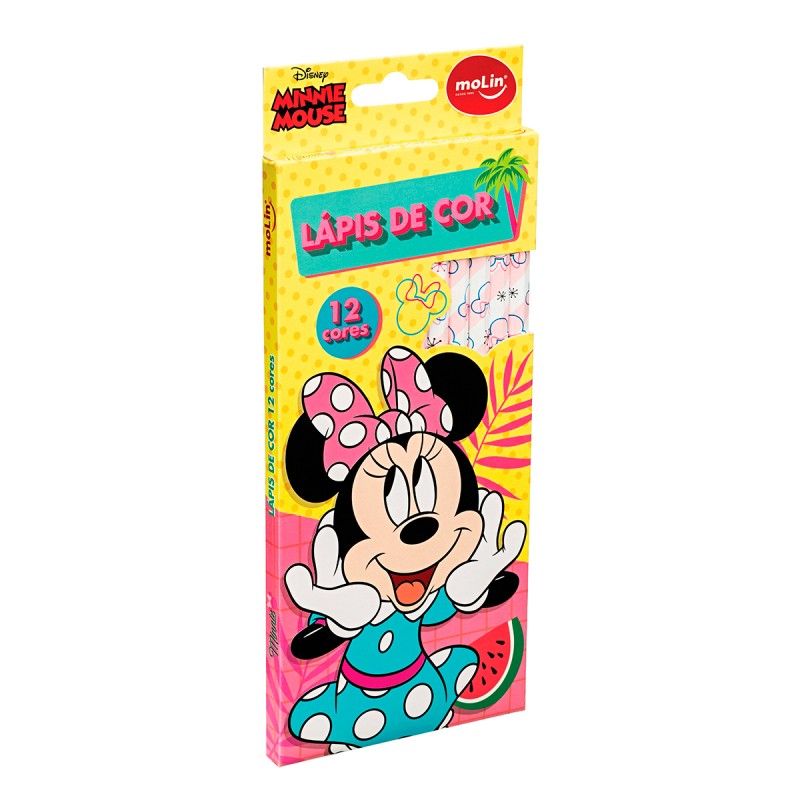 Lápis de Cor Minnie Mouse 12 cores Disney